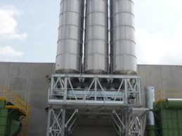 3 x Monolithic Vertical Cement Silo 57m³ (Stainless Steel) with Structure 3 x Monolithic Vertical Cement Silo 57m³ (Stainless Steel) with Structure